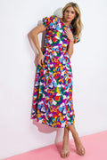 LET ME ADORE YOU WOVEN MIDI DRESS Flying Tomato