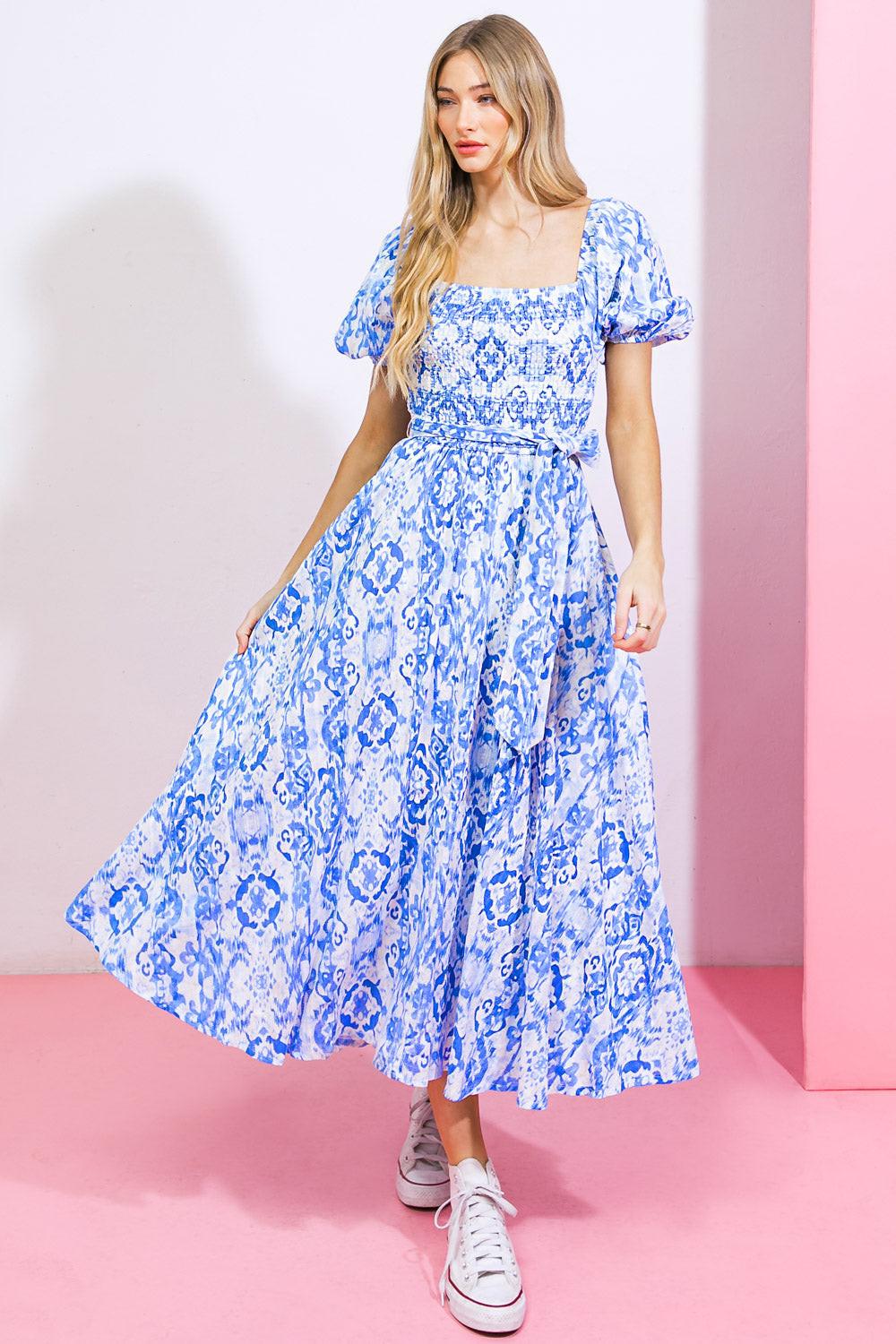 GOTTA GET GOING WOVEN MIDI DRESS Flying Tomato