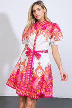ATTENTION SEEKER WOVEN MINI DRESS Flying Tomato