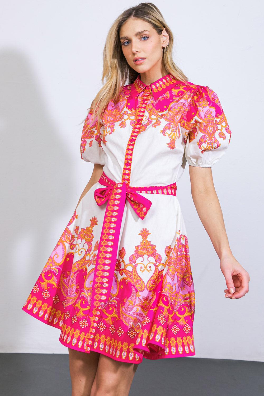 ATTENTION SEEKER WOVEN MINI DRESS Flying Tomato