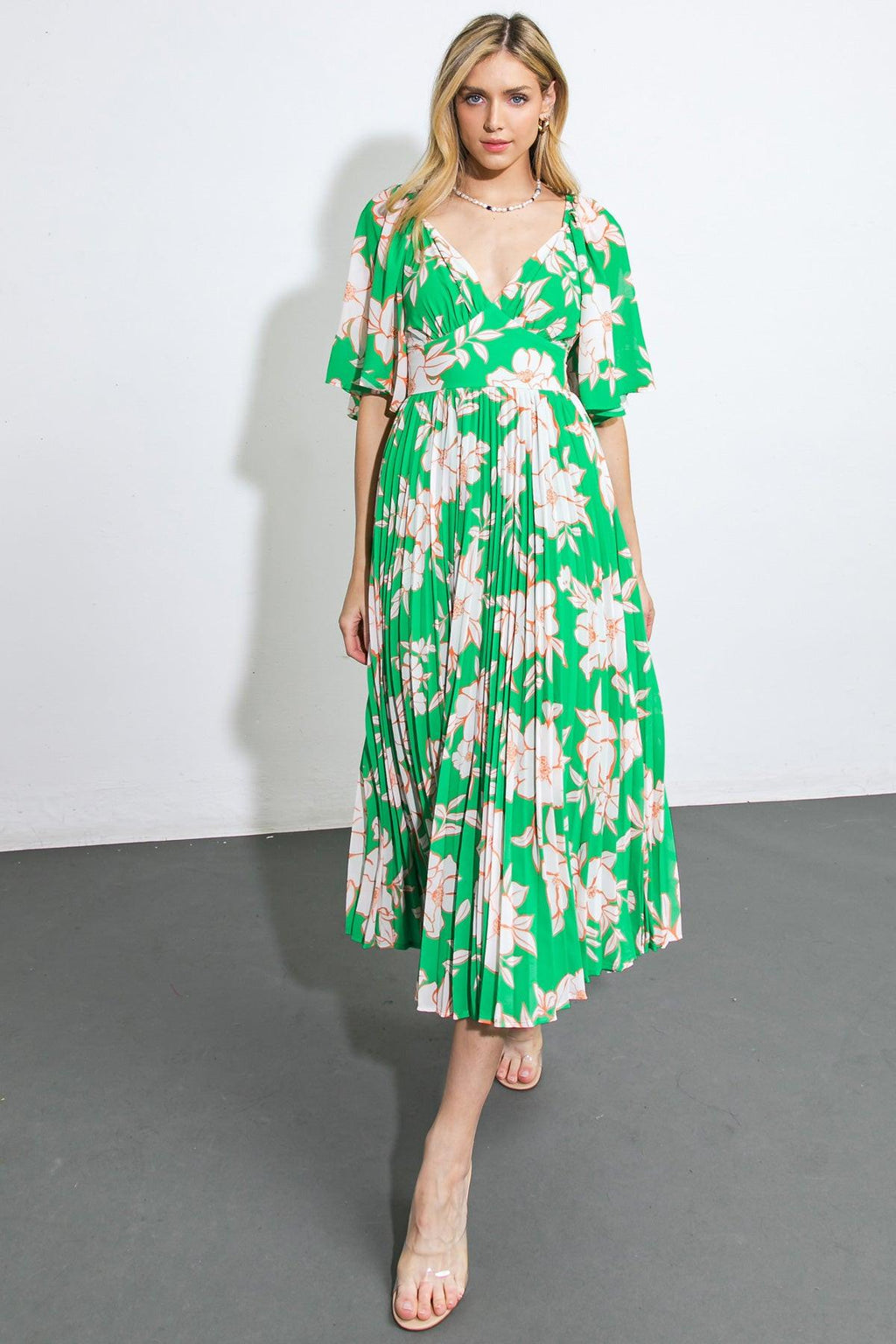 MESSAGE IN A BOTTLE WOVEN MIDI DRESS Flying Tomato