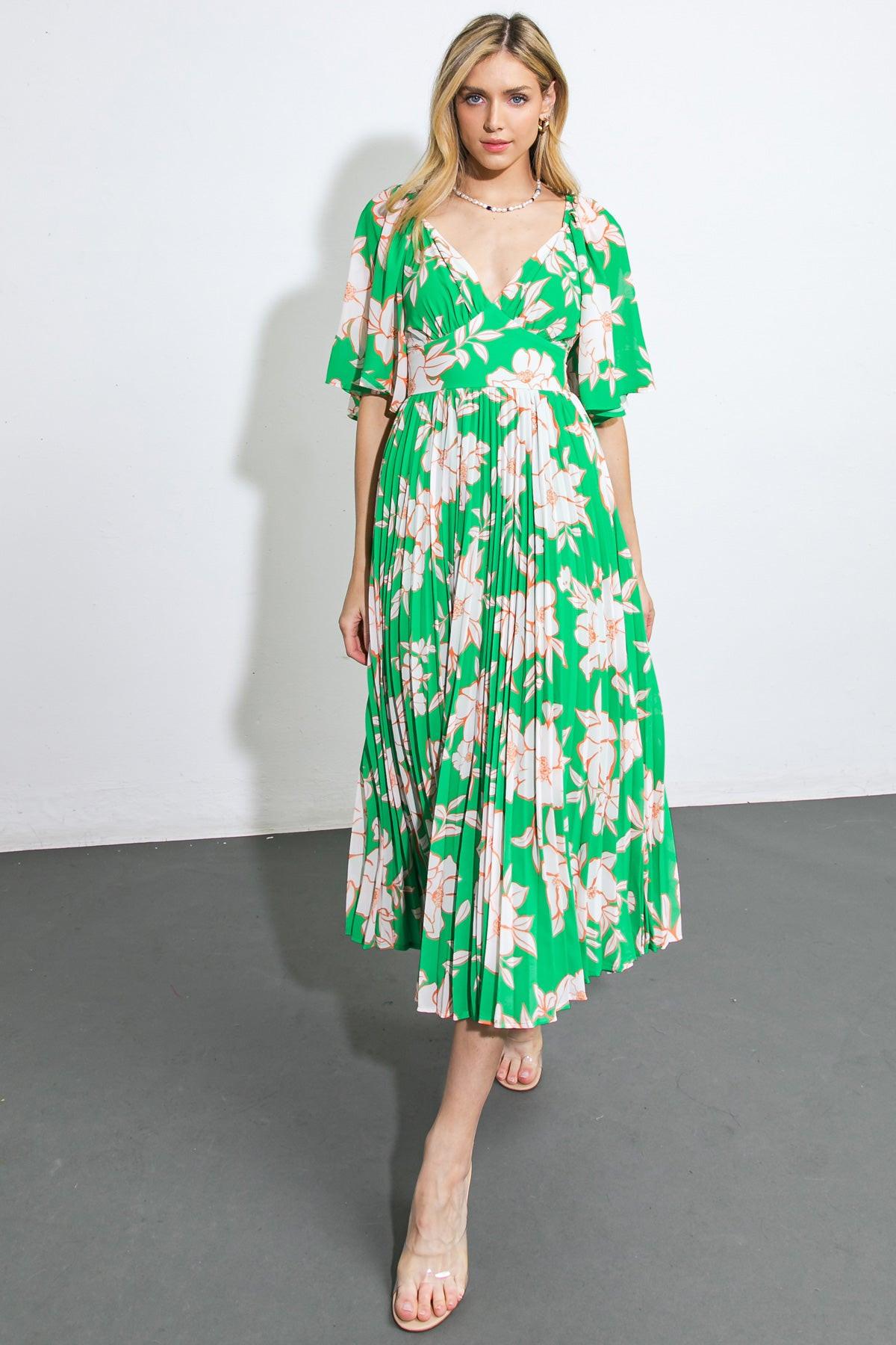 MESSAGE IN A BOTTLE WOVEN MIDI DRESS Flying Tomato