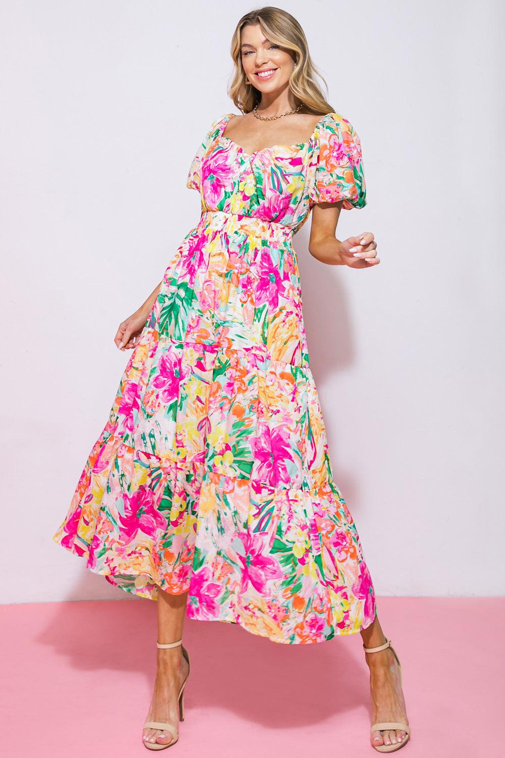 IT STARTS NOW WOVEN MIDI DRESS Flying Tomato