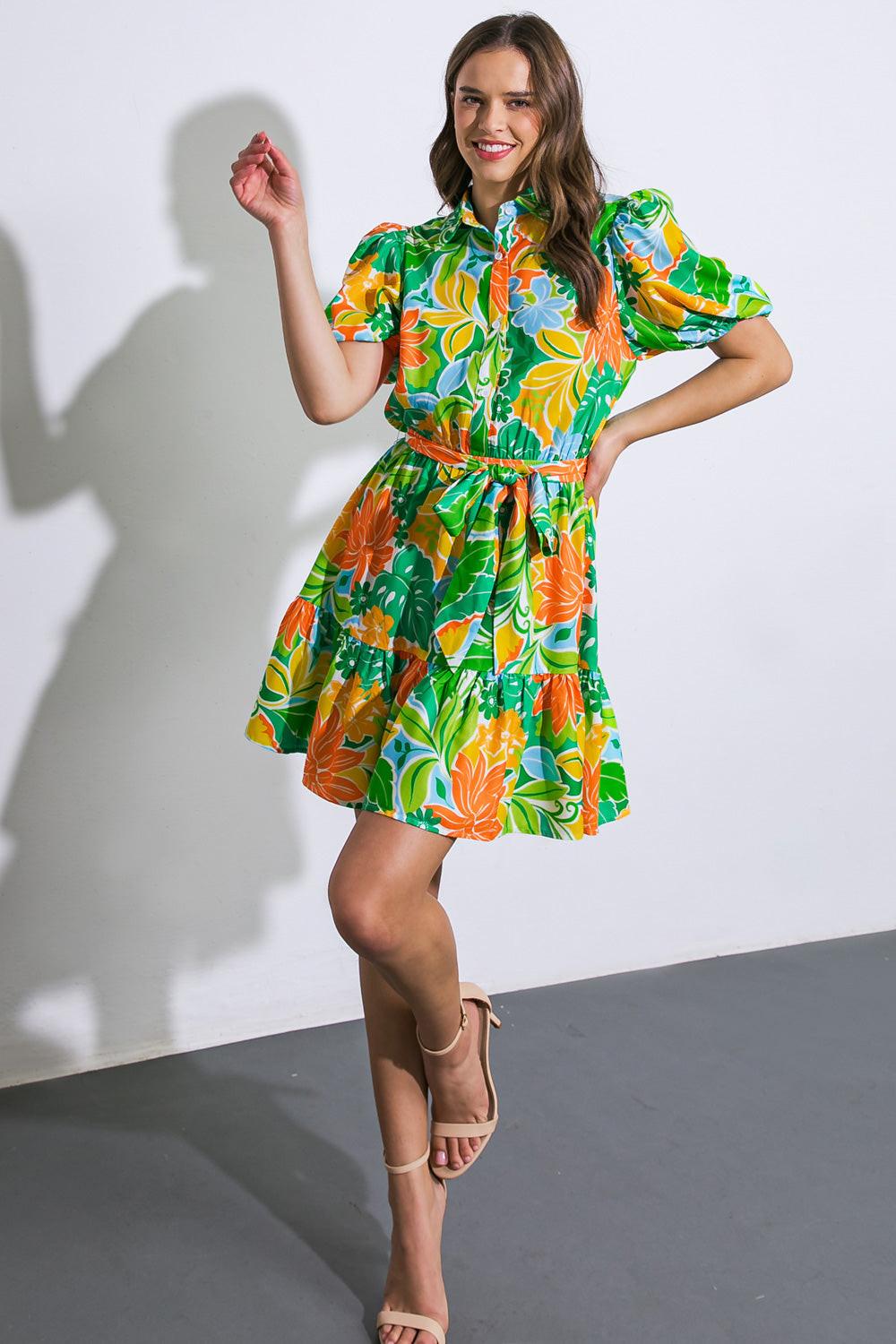 END GAME WOVEN MINI DRESS Flying Tomato