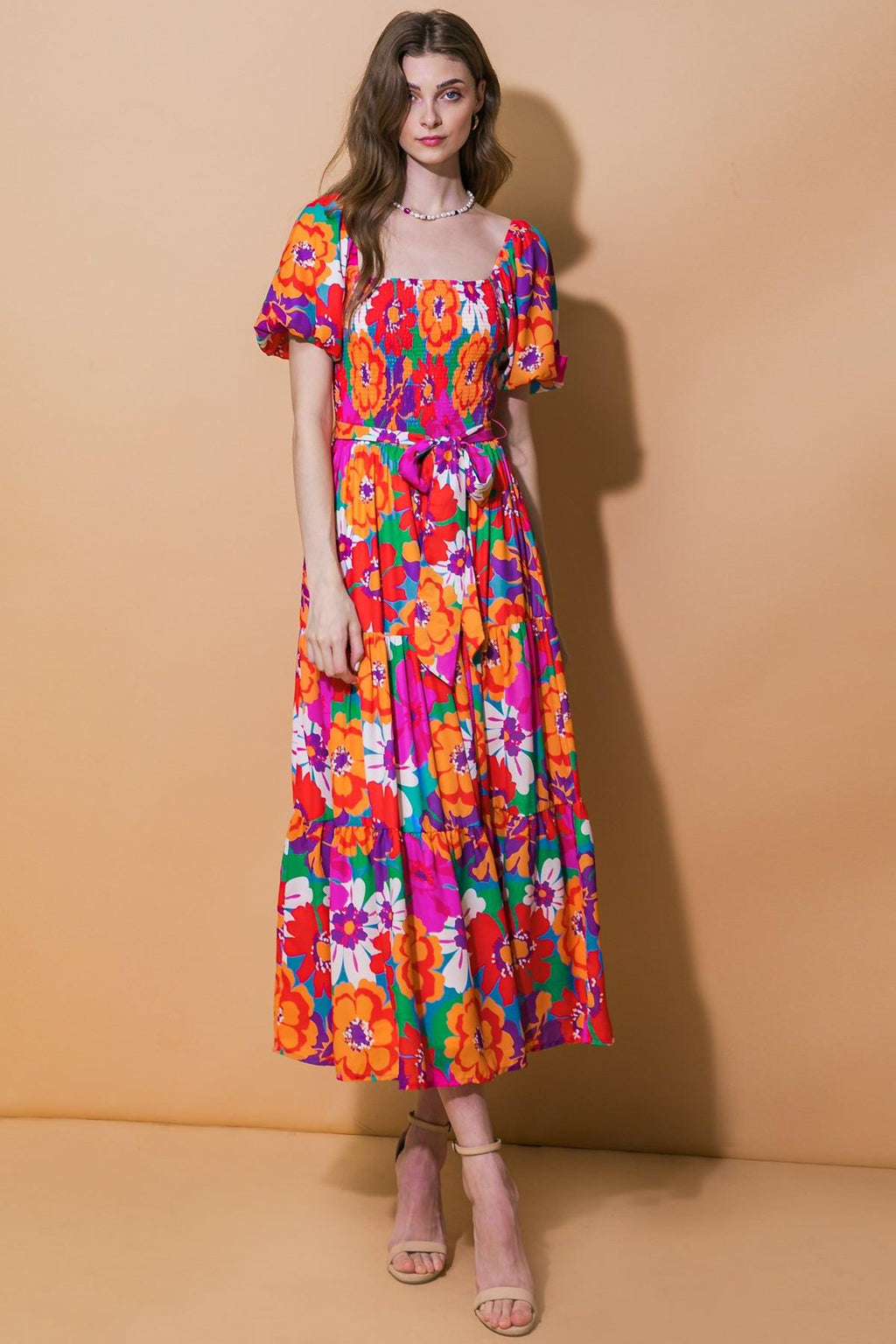 EVERYONE'S DESIRE WOVEN MIDI DRESS Flying Tomato