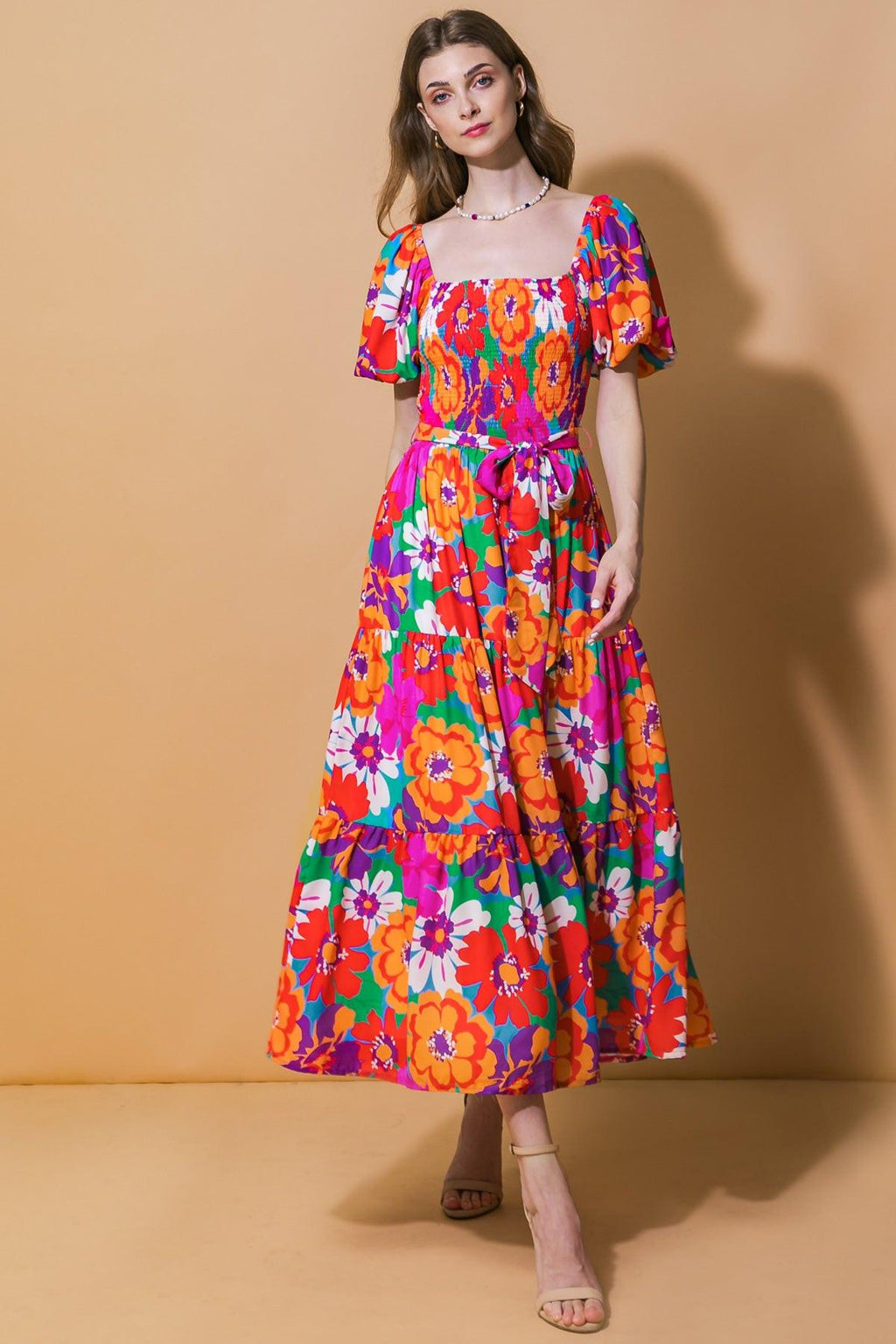 EVERYONE'S DESIRE WOVEN MIDI DRESS Flying Tomato