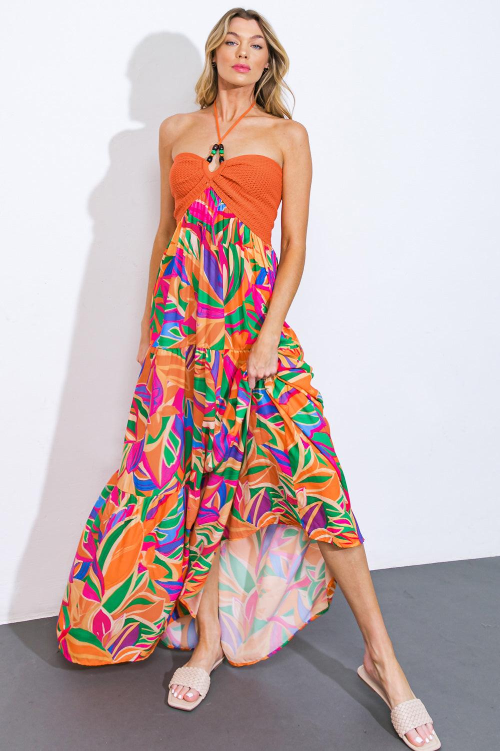 INTO THE THICK OF IT COMBINATION MIDI DRESS Flying Tomato