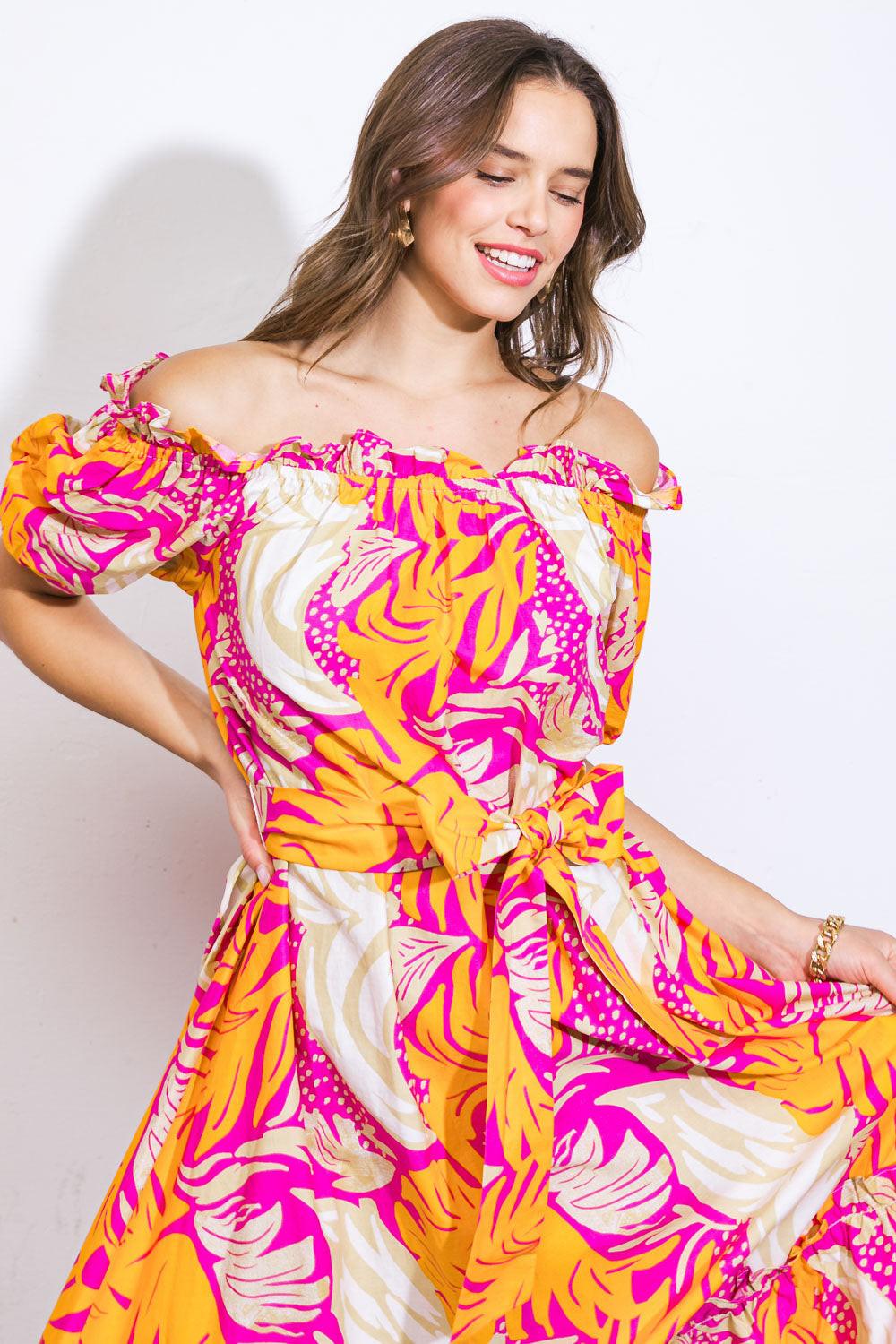 SCENIC OUTINGS WOVEN MINI DRESS Flying Tomato