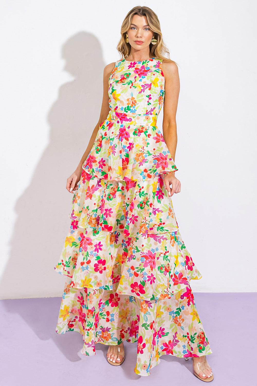 DEL REY HIGH RISE WOVEN MAXI DRESS Flying Tomato