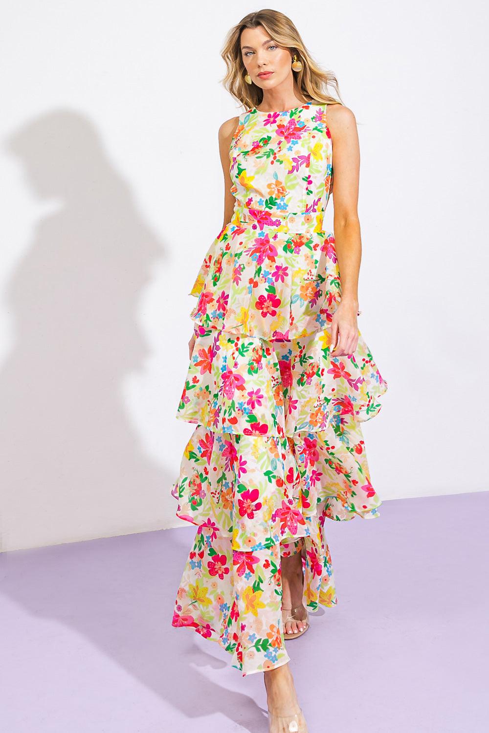 DEL REY HIGH RISE WOVEN MAXI DRESS Flying Tomato