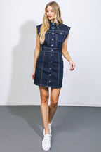 DALLAS GLAM DENIM MINI DRESS Flying Tomato