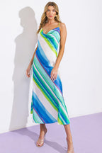 SENSE OF SERENITY WOVEN SATIN MIDI DRESS Flying Tomato