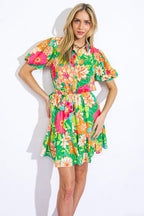 SWING OF THINGS WOVEN MINI DRESS Flying Tomato