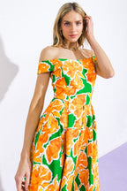 WHERE I WANT TO BE TWILL MIDI DRESS Flying Tomato