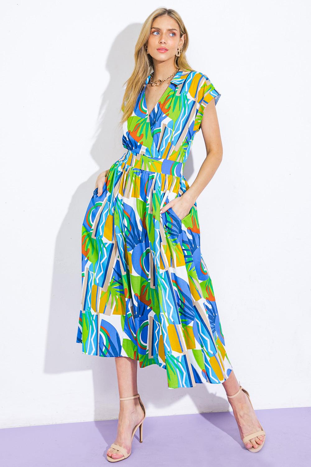 SUMMER MIRAGE WOVEN MIDI DRESS Flying Tomato
