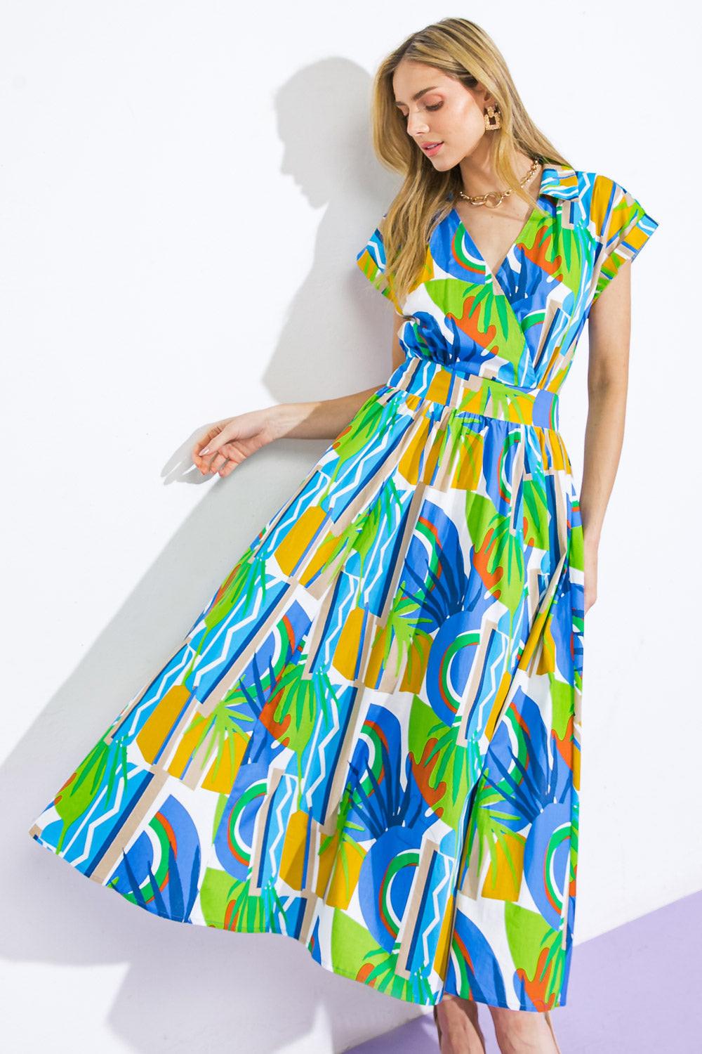 SUMMER MIRAGE WOVEN MIDI DRESS Flying Tomato