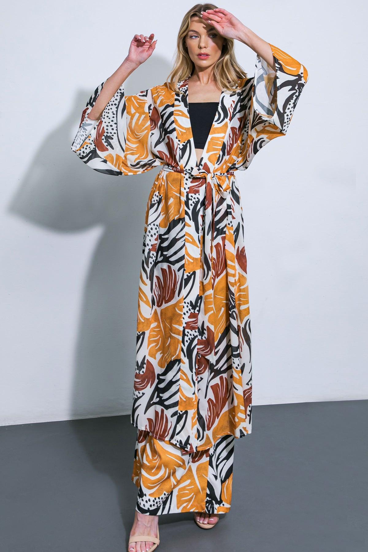WHERE THE WIND WOVEN MIDI KIMONO Flying Tomato