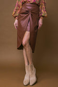 CHOOSE US LEATHER MIDI SKIRT Flying Tomato