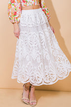 DREAMY NIGHTS WOVEN MIDI SKIRT Flying Tomato