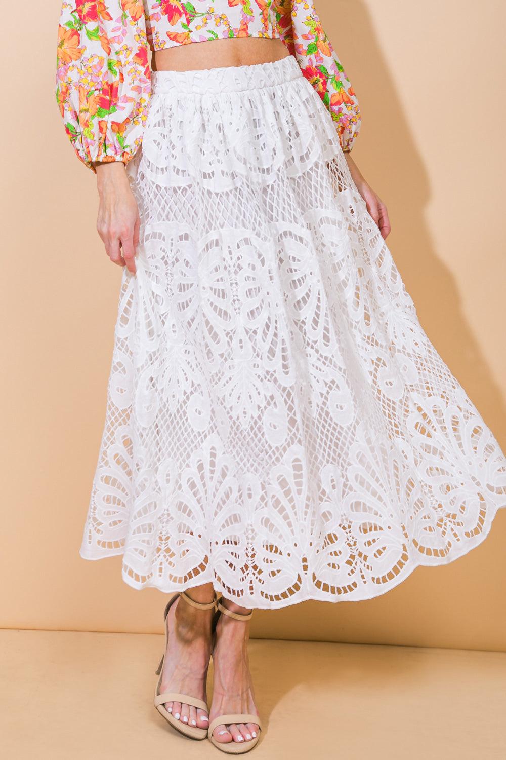 DREAMY NIGHTS WOVEN MIDI SKIRT Flying Tomato