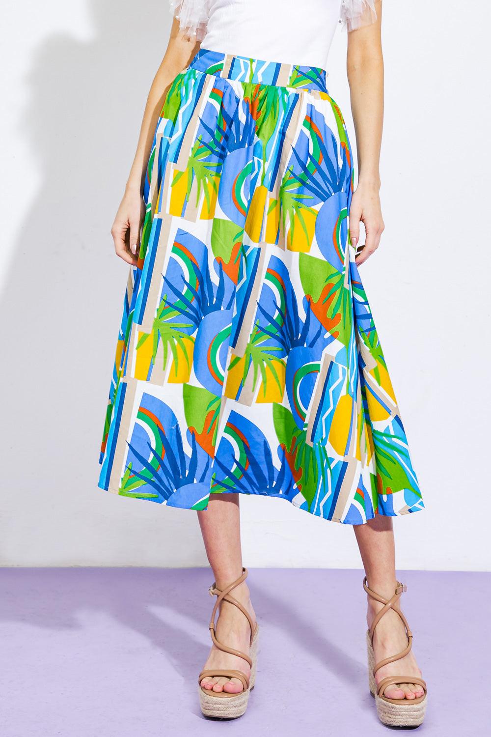 ARE WE THERE YET WOVEN MIDI SKIRT Flying Tomato