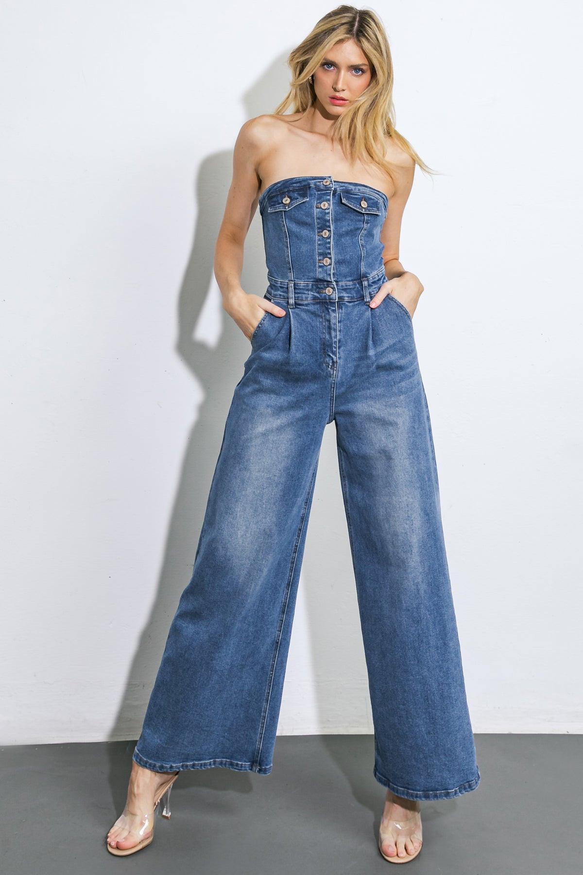 SKY FULL OF STARS DENIM JUMPSUIT Flying Tomato
