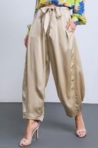 POWERFUL CHARM WOVEN SATIN PANTS Flying Tomato