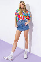 SUNNY ROMANCE DENIM SKORT Flying Tomato
