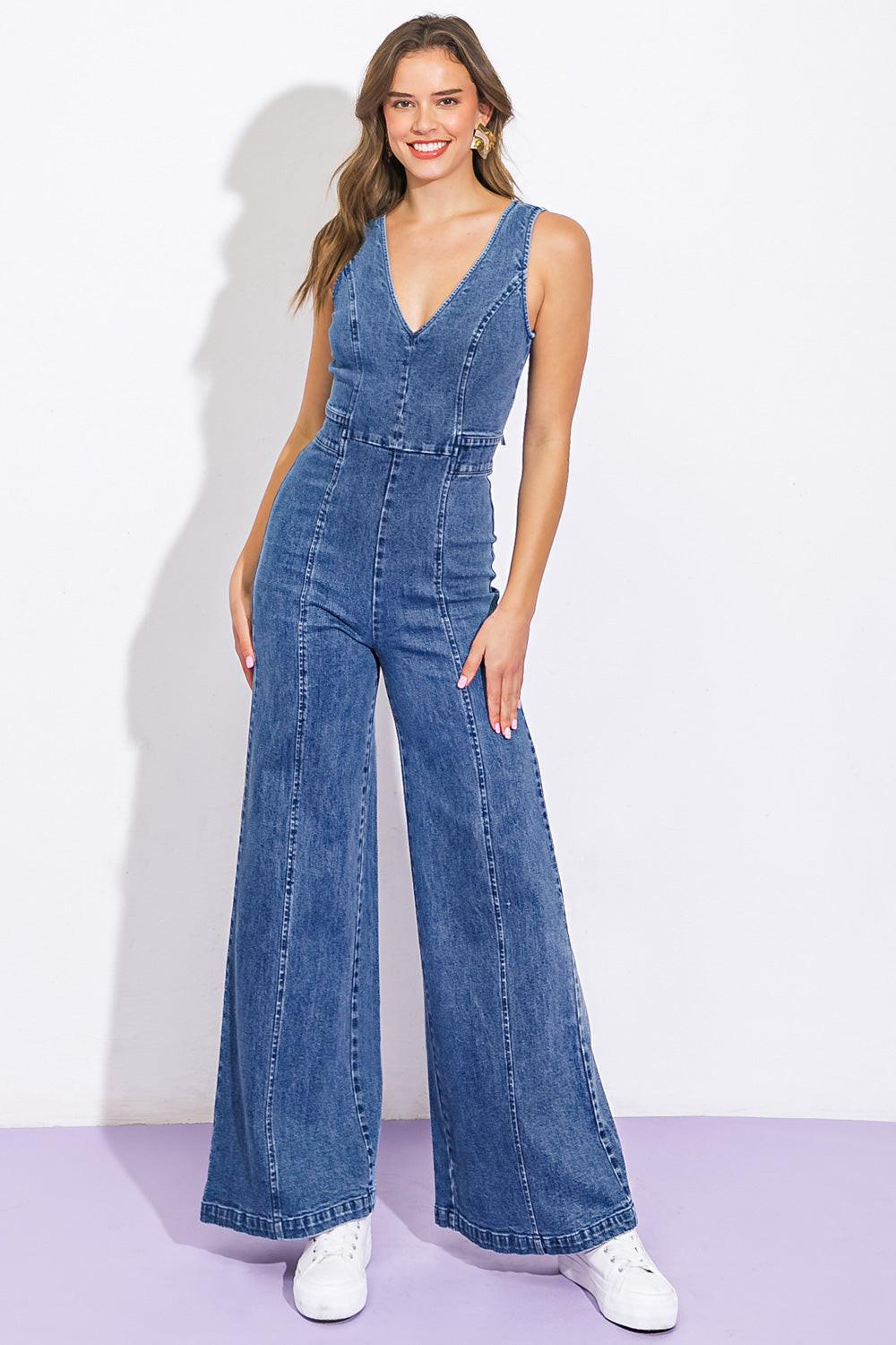 SIESTA SATURDAY DENIM JUMPSUIT Flying Tomato