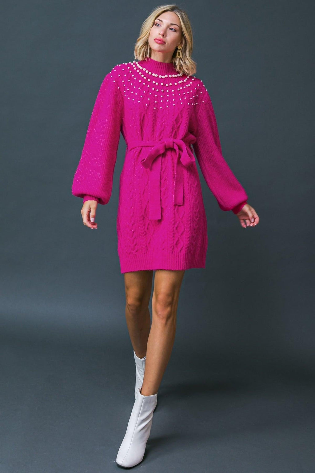 BRING THE VIBES SWEATER MINI DRESS Flying Tomato