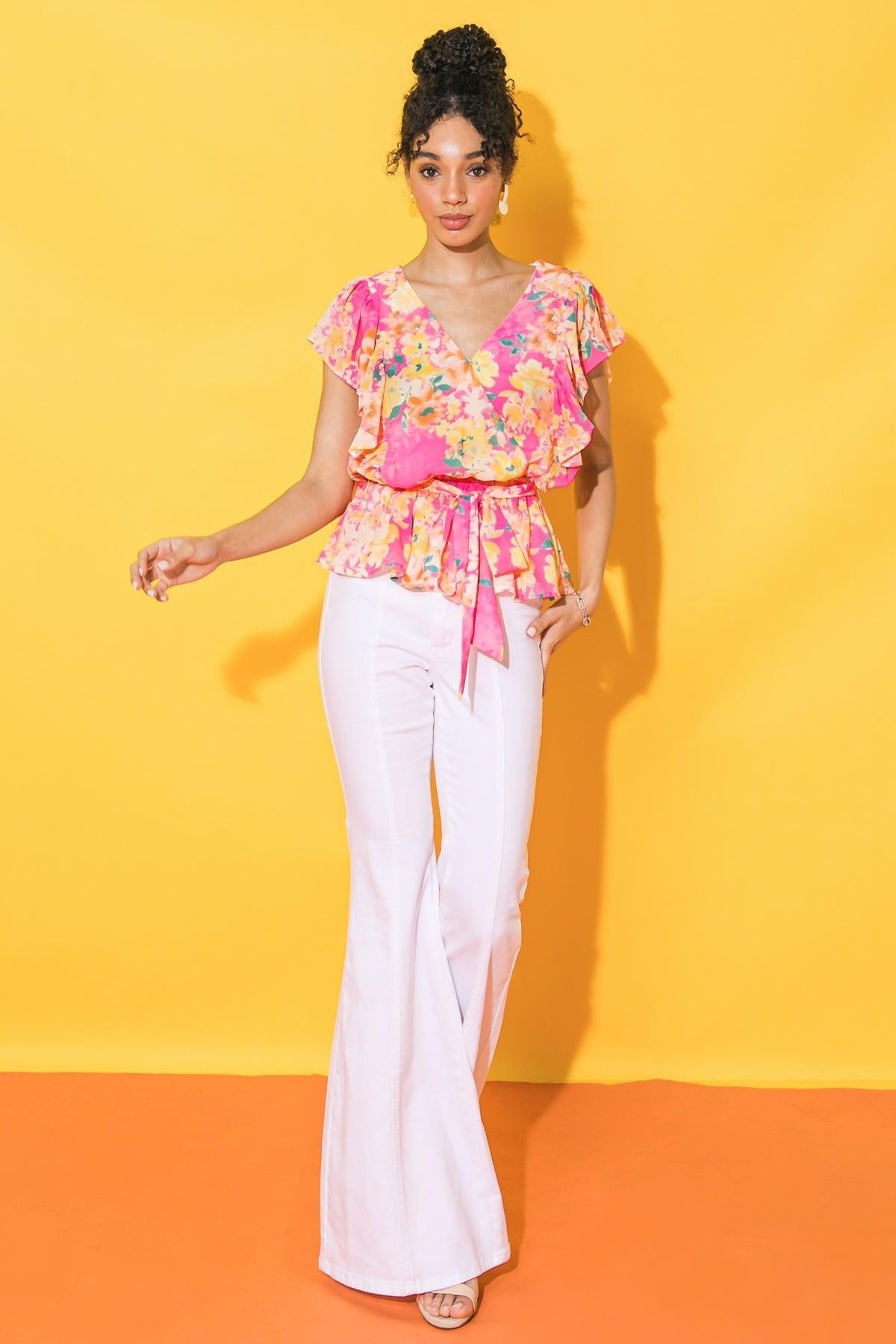 FADED VIEW WOVEN TOP Flying Tomato