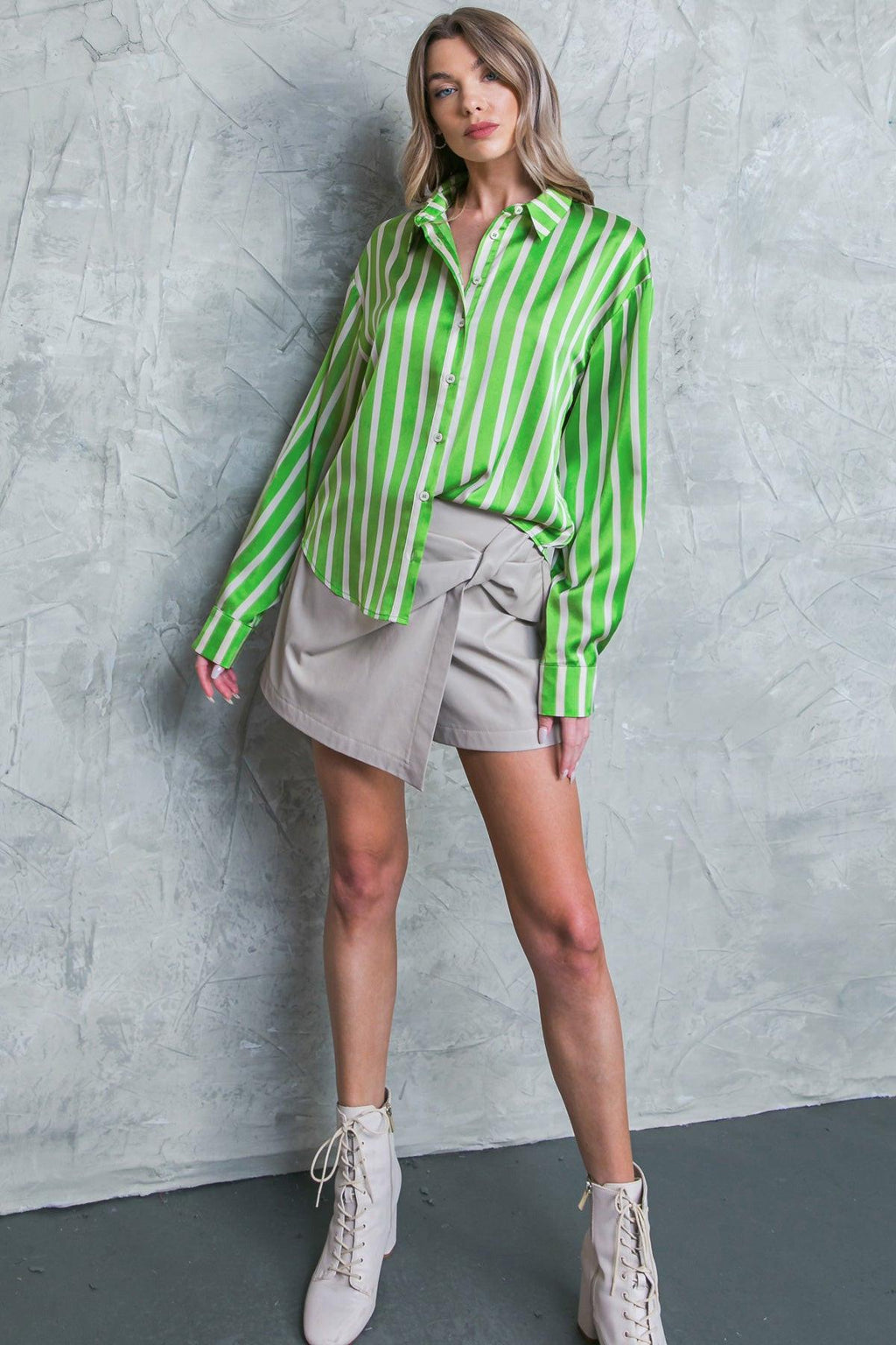 NOTHING TO REGRET SATIN WOVEN TOP Flying Tomato