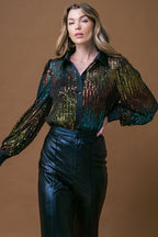 CAUSE A COMMOTION SEQUIN BLOUSE Flying Tomato