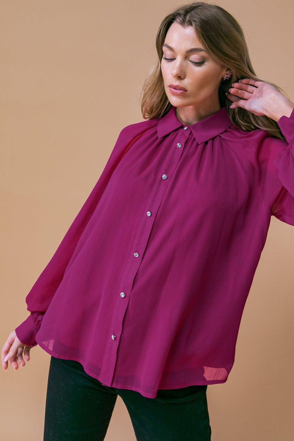 MIDNIGHT CHIC WOVEN TOP Flying Tomato