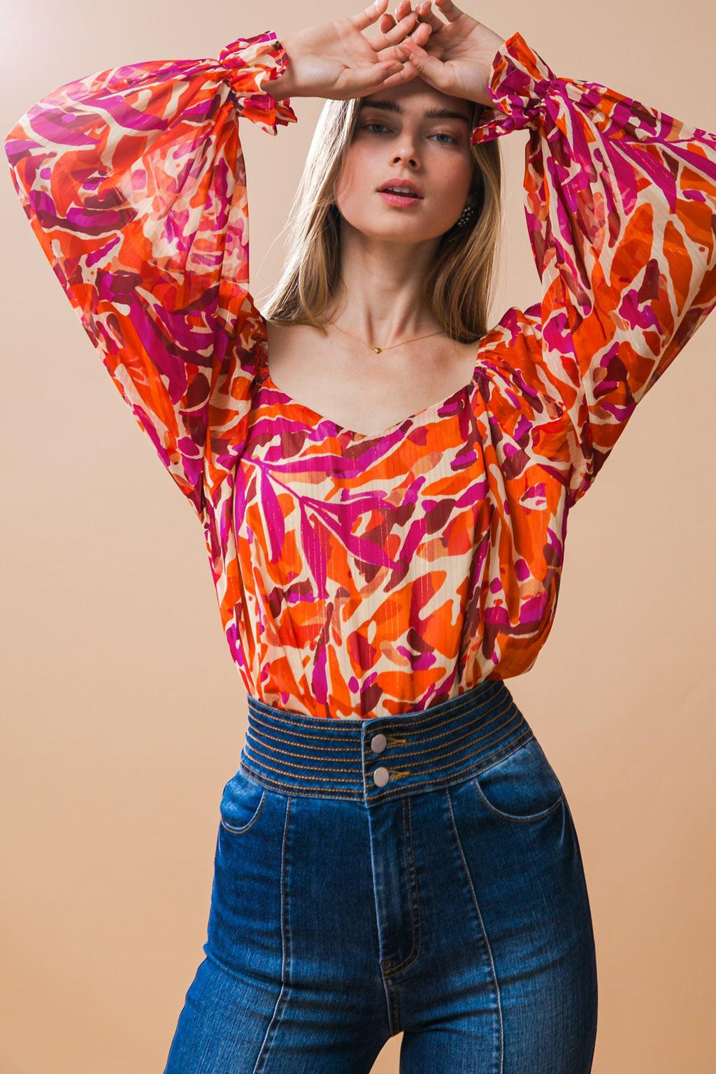 DESIRABLE STYLE WOVEN TOP Flying Tomato