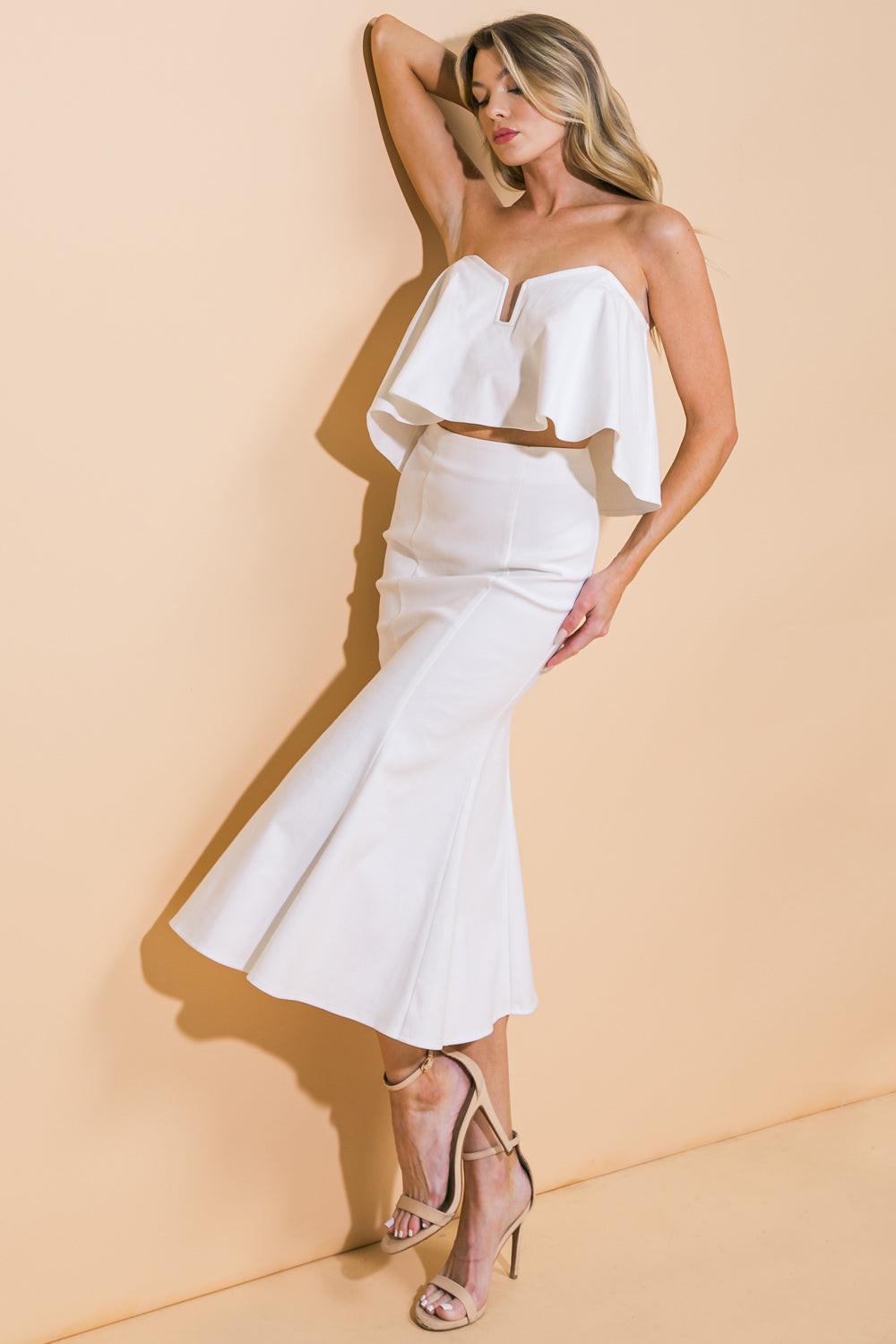 SUNSET STROLL WOVEN TWILL TOP AND SKIRT SET Flying Tomato