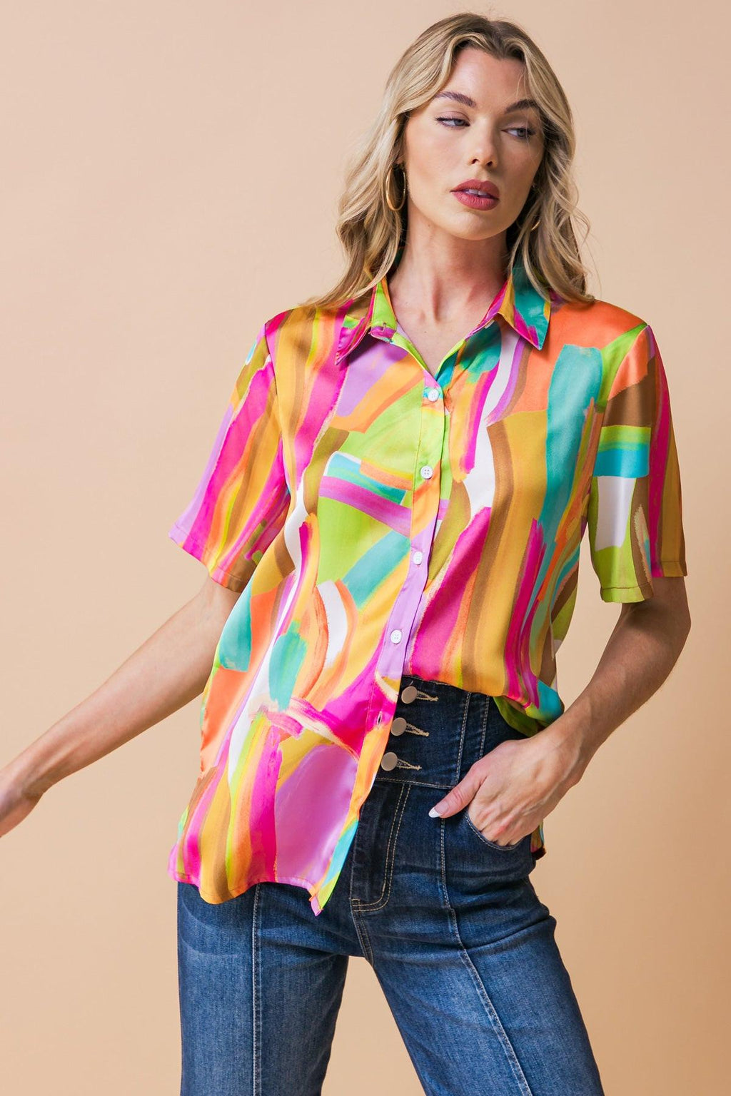 ELEVATED OPTION WOVEN TOP Flying Tomato