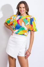 COASTAL VIBES WOVEN TOP Flying Tomato