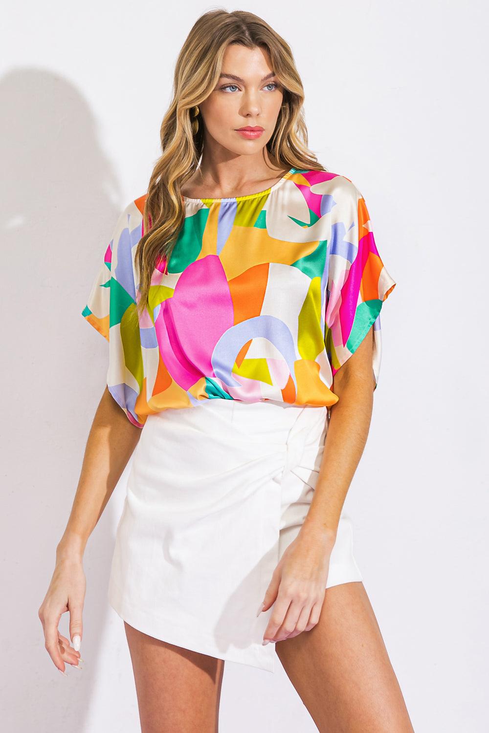 BREATHE FREELY WOVEN TOP Flying Tomato