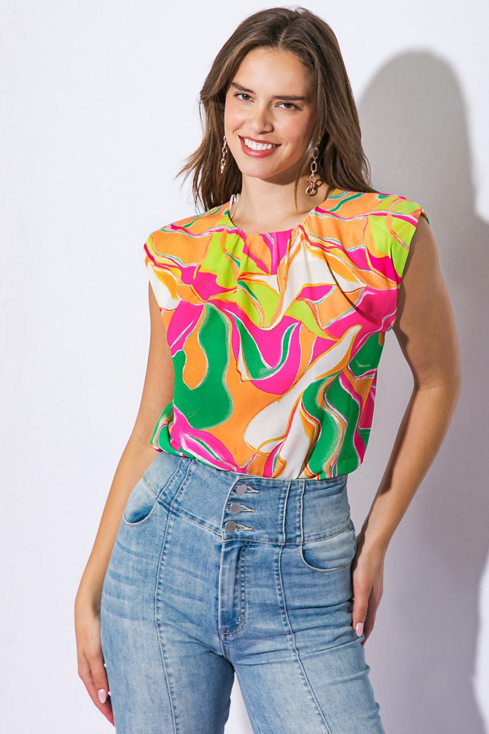SEND A POSTCARD WOVEN TOP Flying Tomato