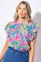 AWARE OF THIS WOVEN TOP Flying Tomato