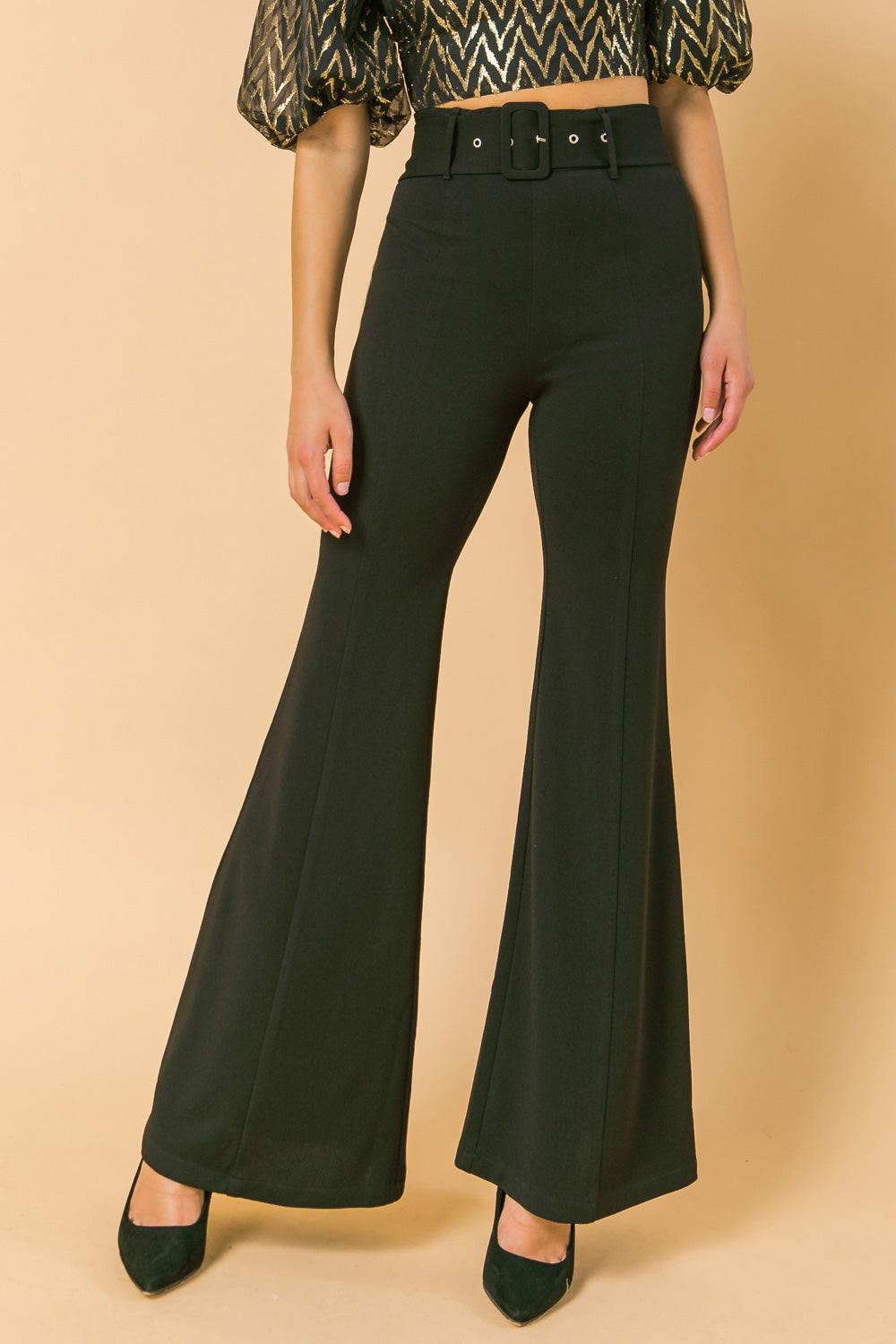 COUNTDOWN THE HOURS WOVEN FLARED PANTS Flying Tomato