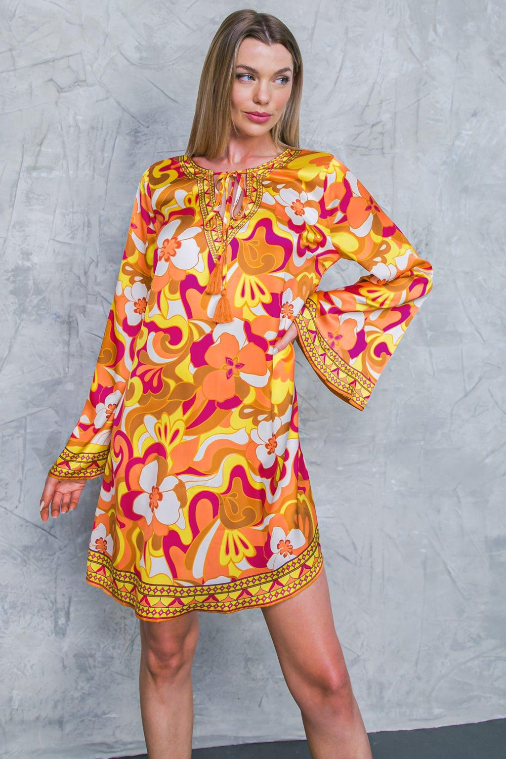 CAUGHT FEELINGS WOVEN MINI DRESS Flying Tomato