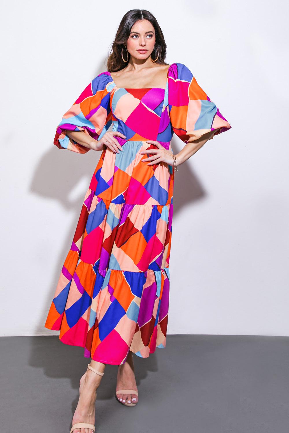 PULLING HEARTSTRINGS WOVEN MIDI DRESS Flying Tomato