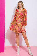 AROUND THE TIME WOVEN MINI DRESS Flying Tomato