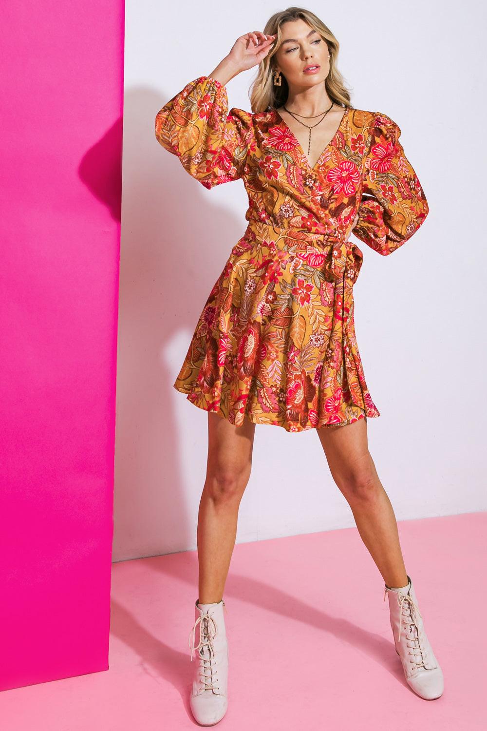 AROUND THE TIME WOVEN MINI DRESS Flying Tomato