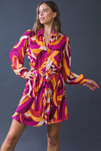 GET ON BOARD WOVEN PLISSE MINI DRESS Flying Tomato