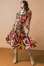 DESTINED TO IMPRESS PLISSE MIDI DRESS Flying Tomato