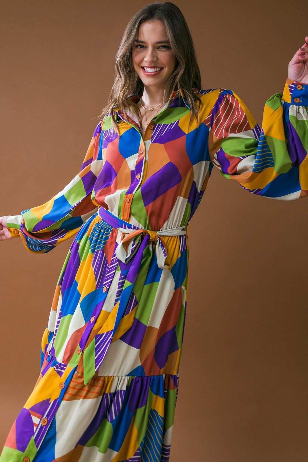 REMARKABLE FLAIR WOVEN MIDI DRESS Flying Tomato