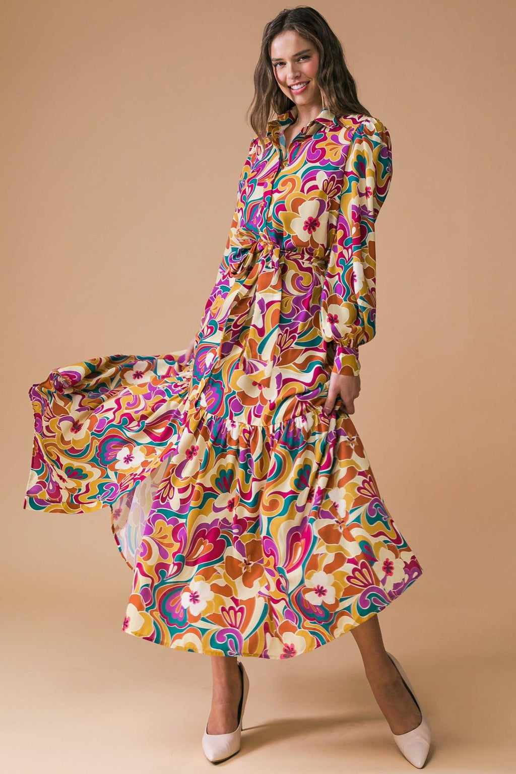 MY EYES ON YOU WOVEN MIDI DRESS Flying Tomato